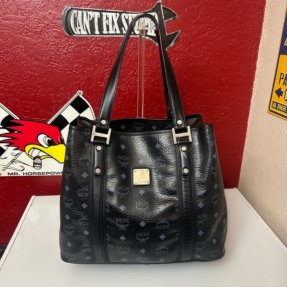 MCM Black Leather Tote Bag with COA - Picture 1 of 15